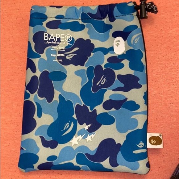 Bape Other - Bape medium size camo pouch blue